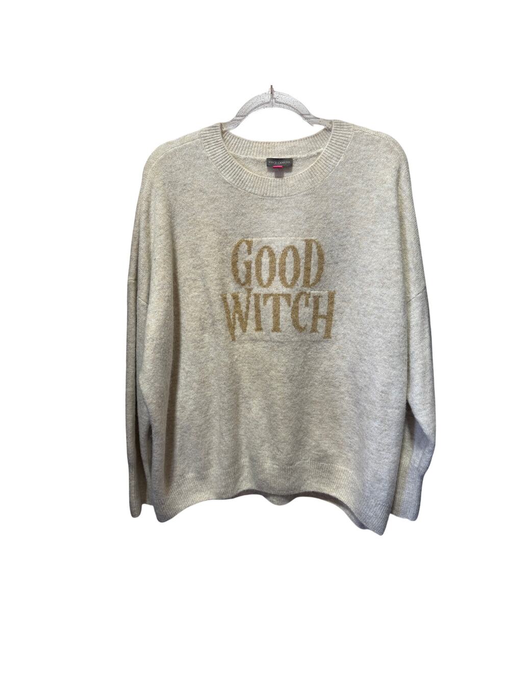 Vince Camuto Good Witch Front Graphic Long Sleeve Sweater Size XL - Picture 1 of 12